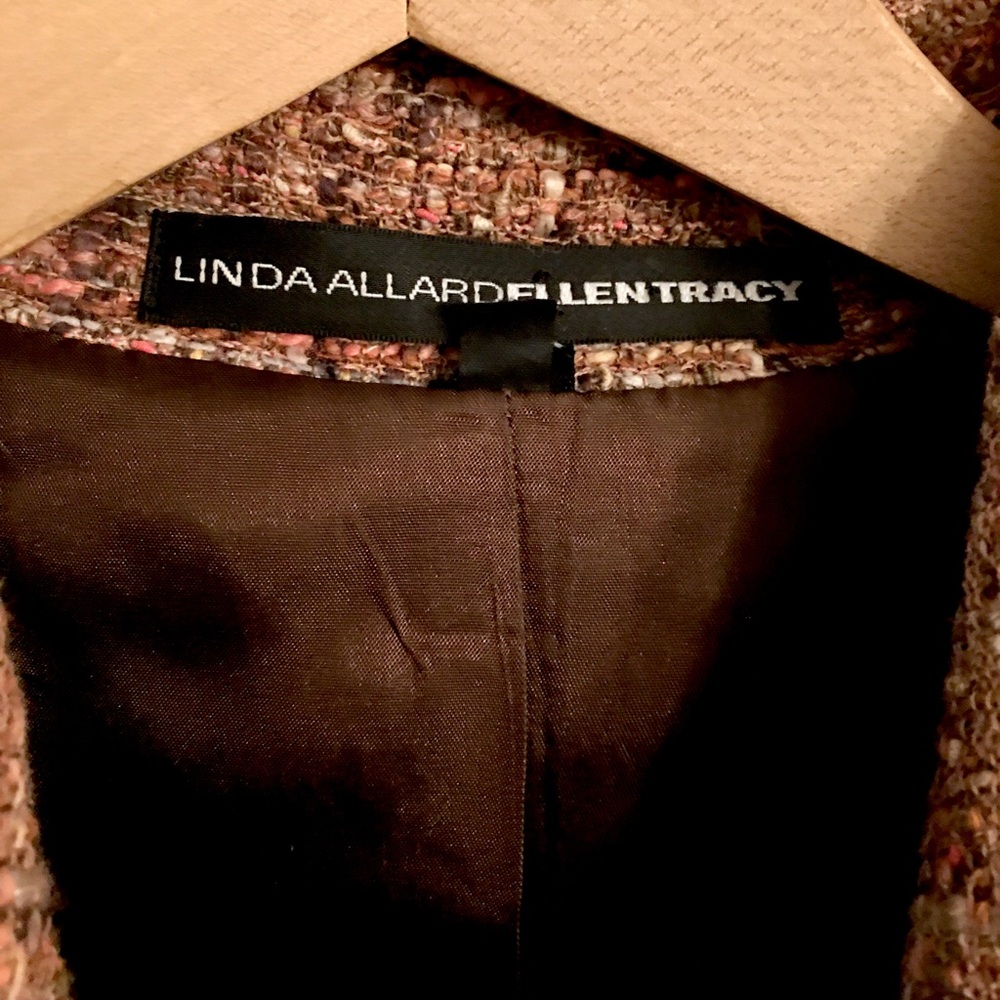 Linda Allard EllenTracy Golden Brown Tweed Blazer 12/14 - Picture 8 of 15